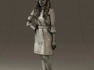 woman in black brown hair 0453 3d print ready 3D Print Model