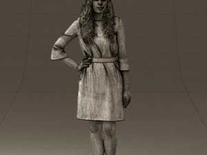 woman in black brown hair 0453 3d print ready 3D Print Model