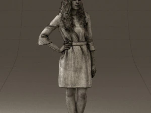 woman in black brown hair 0453 3d print ready 3D Print Model
