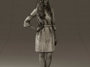 woman in black brown hair 0453 3d print ready 3D Print Model