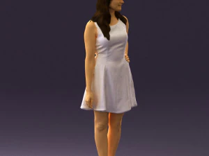 woman in white dress 0451 3D Model