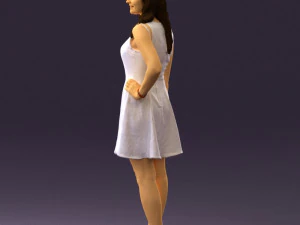 woman in white dress 0451 3D Model