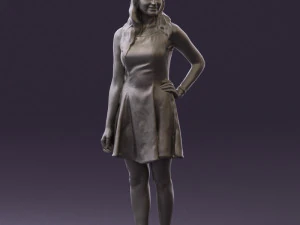 woman in white dress 0451 3D Model