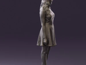 woman in white dress 0451 3D Model