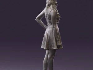 woman in white dress 0451 3D Model