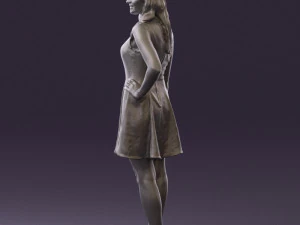 woman in white dress 0451 3D Model