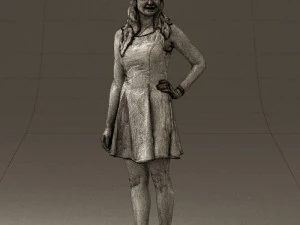 woman in white dress 0451 3D Model