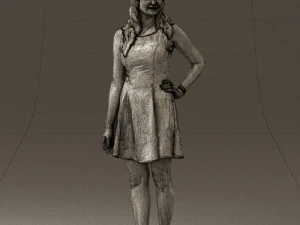 woman in white dress 0451 3D Model