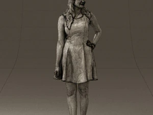 woman in white dress 0451 3D Model