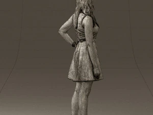 woman in white dress 0451 3D Model
