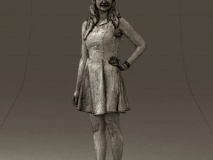 woman in white dress 0451 3D Model