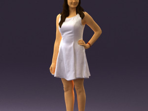 woman in white dress 0451 3d print ready 3D Print Model