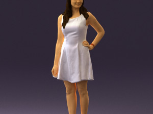 woman in white dress 0451 3d print ready 3D Print Model