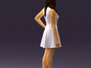 woman in white dress 0451 3d print ready 3D Print Model