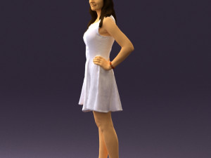 woman in white dress 0451 3d print ready 3D Print Model