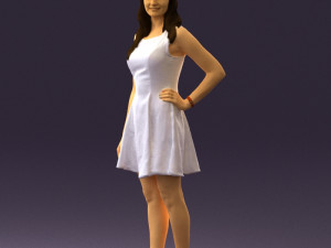 woman in white dress 0451 3d print ready 3D Print Model