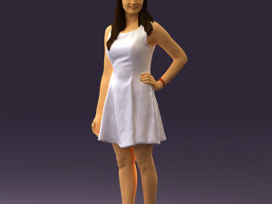 woman in white dress 0451 3d print ready 3D Print Model