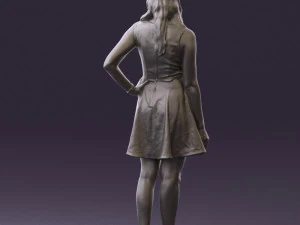 woman in white dress 0451 3d print ready 3D Print Model