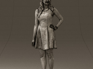 woman in white dress 0451 3d print ready 3D Print Model