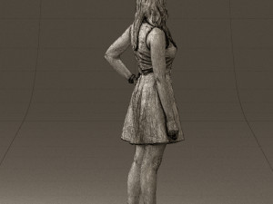 woman in white dress 0451 3d print ready 3D Print Model