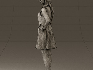 woman in white dress 0451 3d print ready 3D Print Model