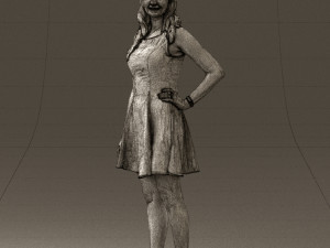 woman in white dress 0451 3d print ready 3D Print Model