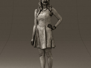 woman in white dress 0451 3d print ready 3D Print Model