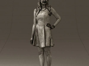 woman in white dress 0451 3d print ready 3D Print Model