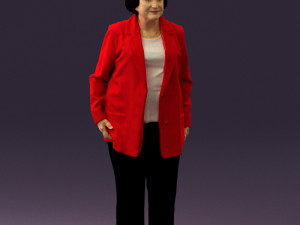 old woman in red jacket 0449 3D Model