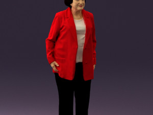 old woman in red jacket 0449 3D Модель