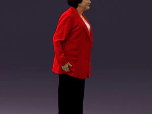 old woman in red jacket 0449 3D Model