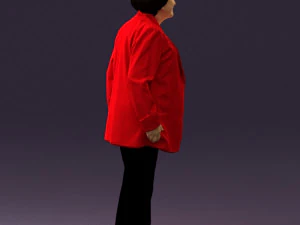 old woman in red jacket 0449 3D Model