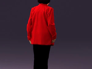 old woman in red jacket 0449 3D Model