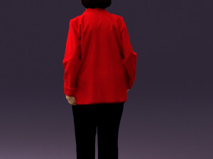 old woman in red jacket 0449 3D Модель