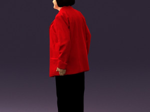 old woman in red jacket 0449 3D Модель