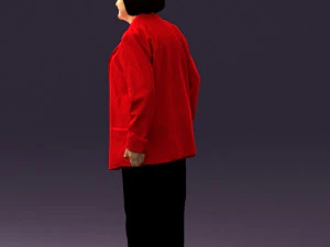 old woman in red jacket 0449 3D Model