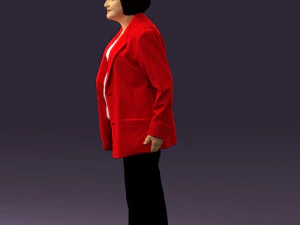 old woman in red jacket 0449 3D Model