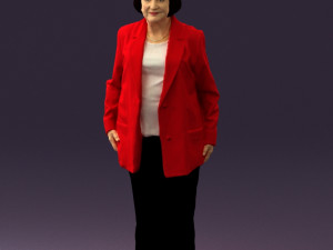old woman in red jacket 0449 3D Модель