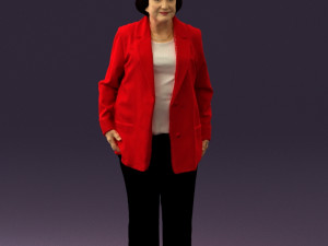 old woman in red jacket 0449 3D Модель