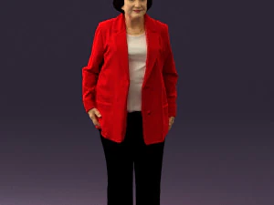 old woman in red jacket 0449 3D Model