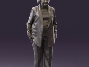 old woman in red jacket 0449 3D Model