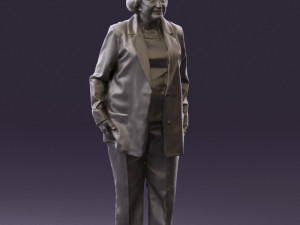 old woman in red jacket 0449 3D Модель