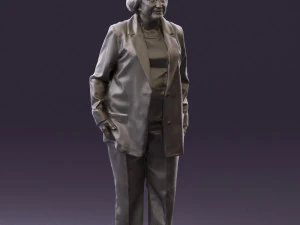 old woman in red jacket 0449 3D Model