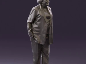 old woman in red jacket 0449 3D Model