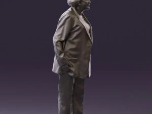 old woman in red jacket 0449 3D Model