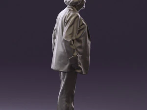 old woman in red jacket 0449 3D Model
