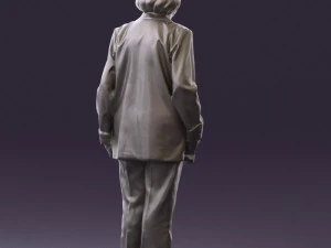 old woman in red jacket 0449 3D Model