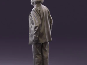 old woman in red jacket 0449 3D Model