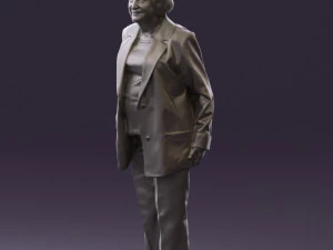 old woman in red jacket 0449 3D Model