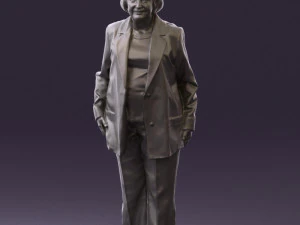 old woman in red jacket 0449 3D Model